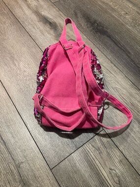 Pink Sequin Canvas Backpack - Stylish Everyday Bag